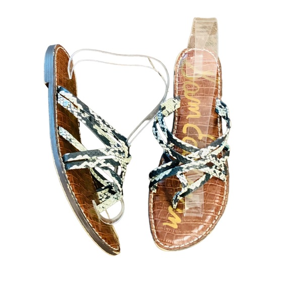 Sam Edelman Georgette Phthalo Snake Print Woven Slides size 9 - Picture 2 of 10